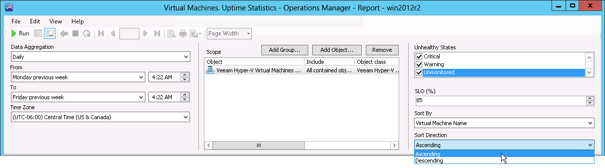 Choose Sorting Options