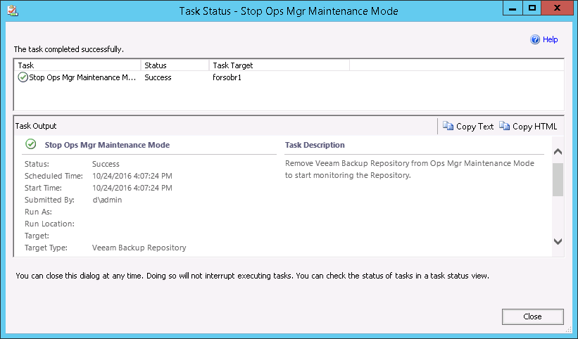 Task Output