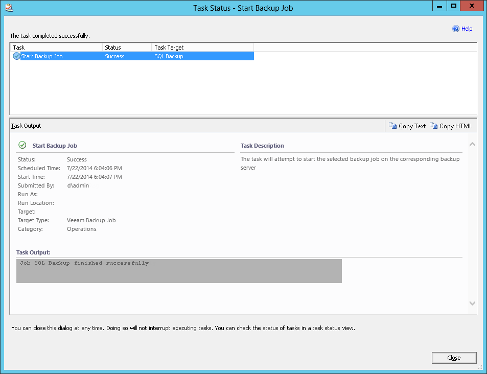 Task Output