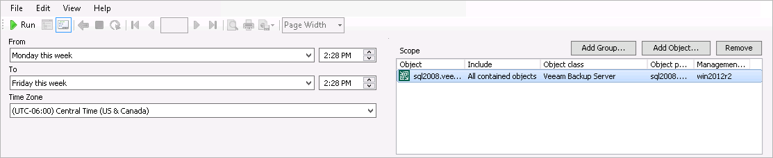 Choose Report Scope