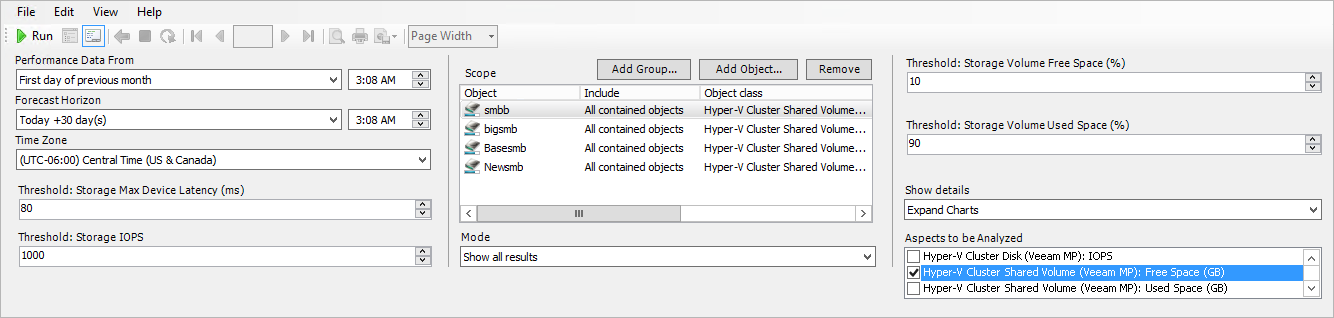 Define Resource to be Analyzed