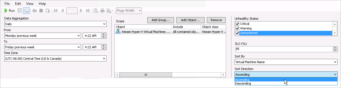 Choose Sorting Options