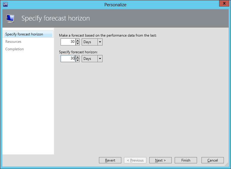 Personalizing Capacity Planning Widget