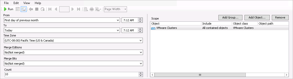 Guest OS Summary Report Settings