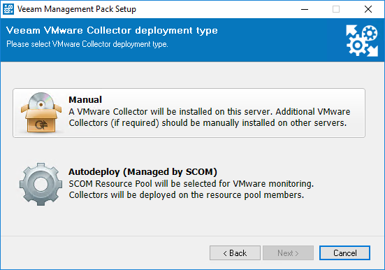 Veeam MP Installation Deployment Type