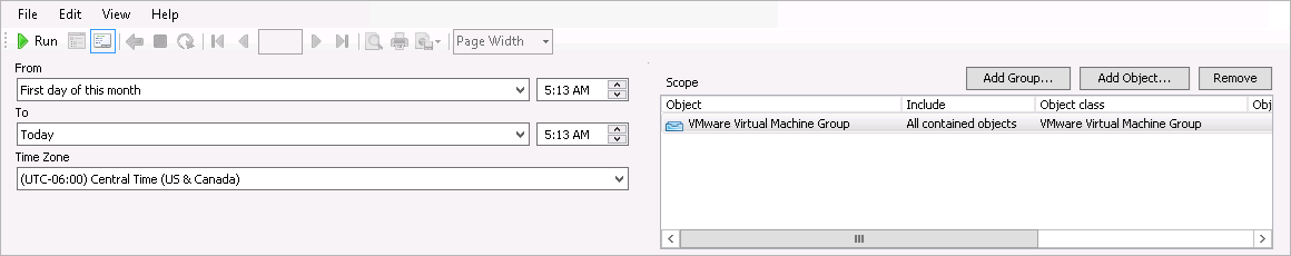 Virtual Machines. Snapshot Summary Report Settings