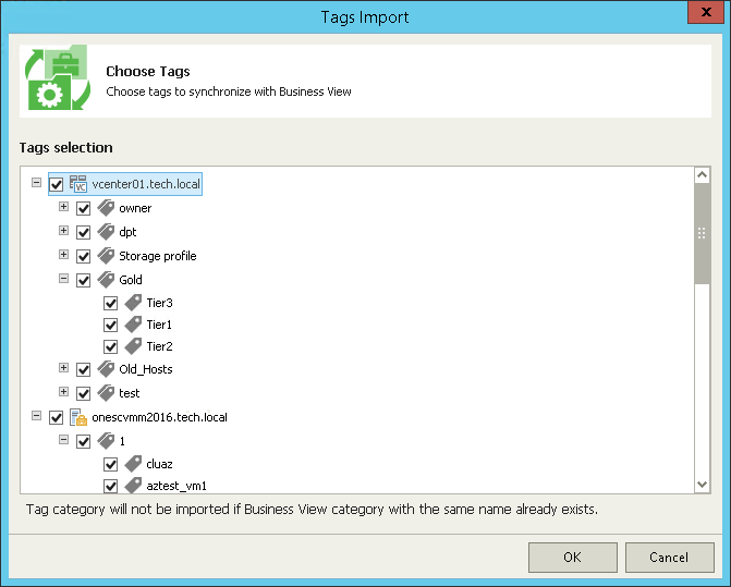 Importing Categorization Model from vCenter Server and System Center Virtual Machine Manager