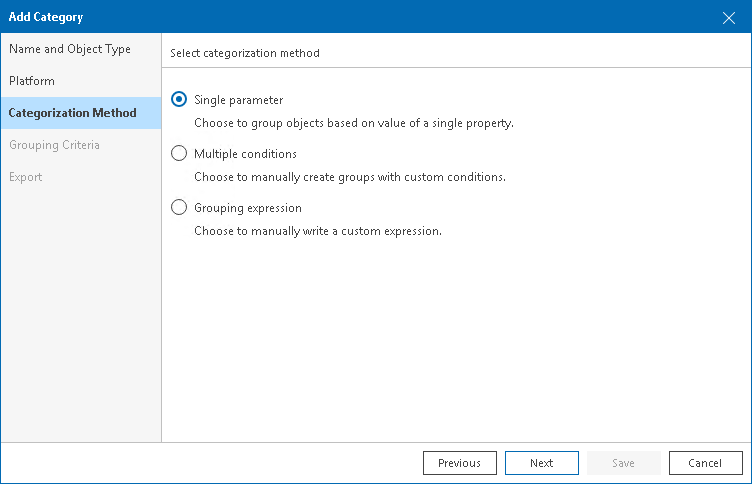 Configuring Single-Parameter Categorization