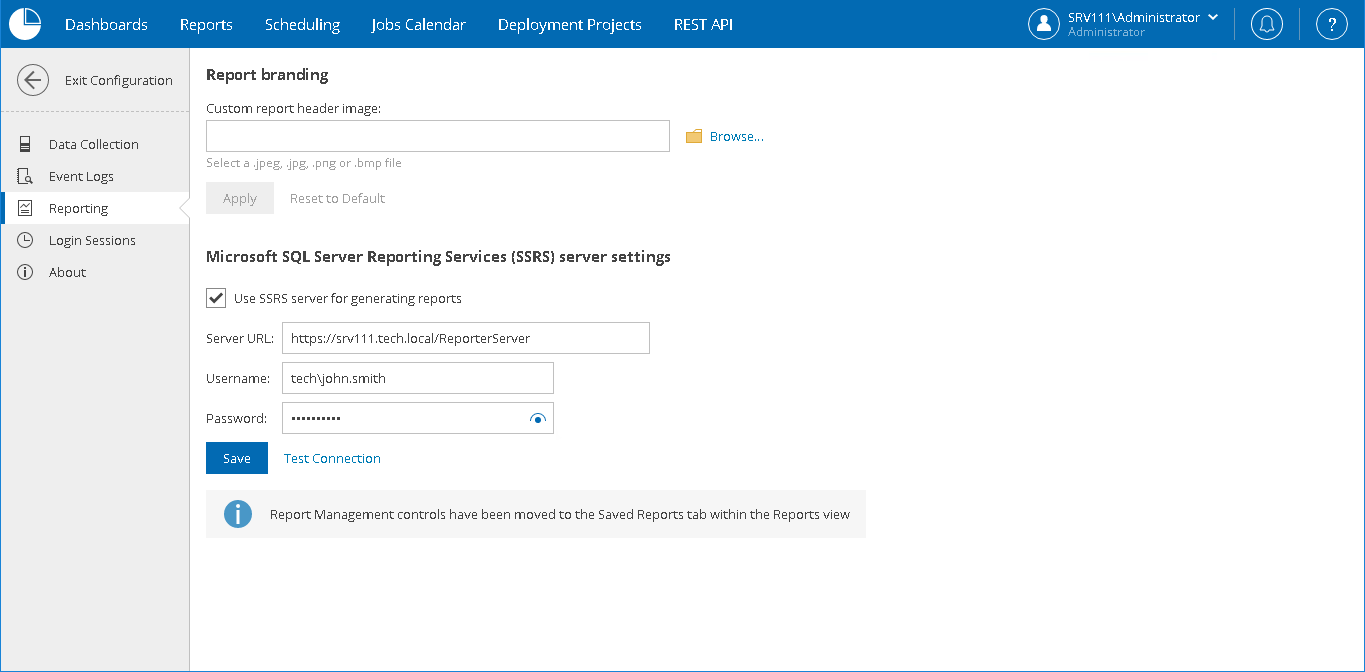 Configure SSRS Connection