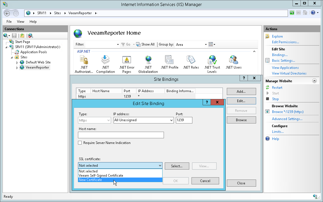 Assign SSL Certificate