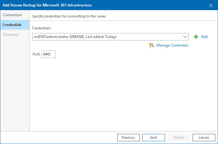 Step 4. Specify Credentials