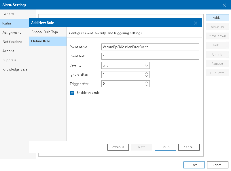 Add Event-Based Rule