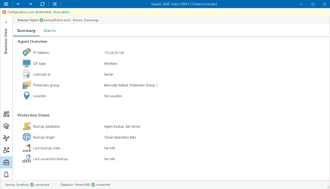 Backup Agent Details