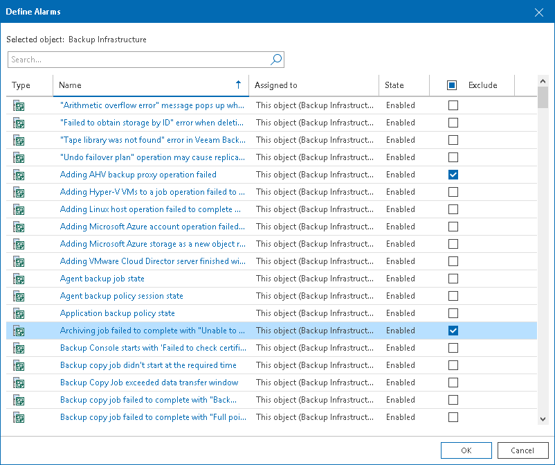 Exclude Objects from Multiple Alarms