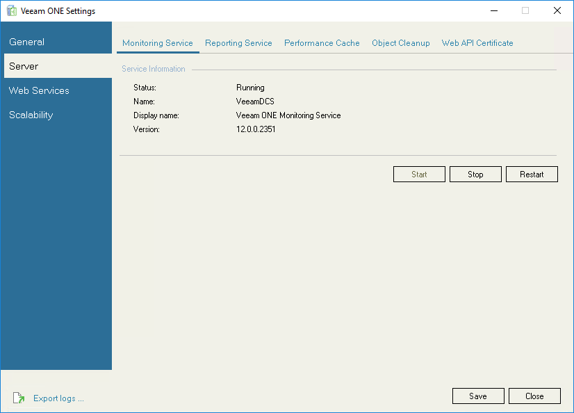 Monitoring Service Settings