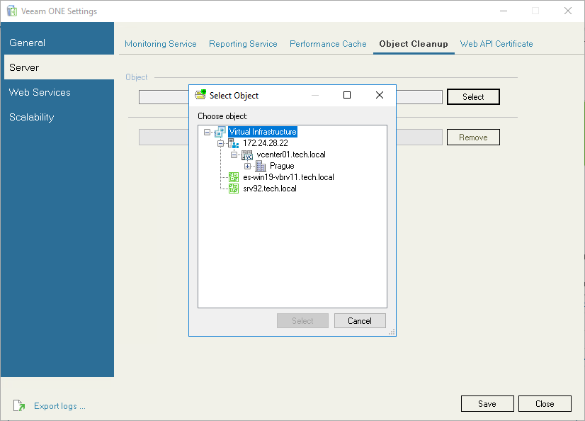 Object Cleanup Settings