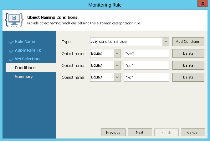 Choosing VMs and VM Containers to Monitor and Report On