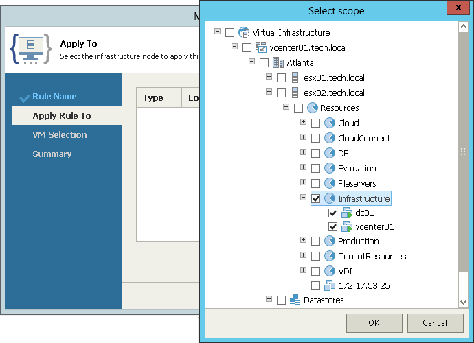 Choosing VMs and VM Containers to Monitor and Report On