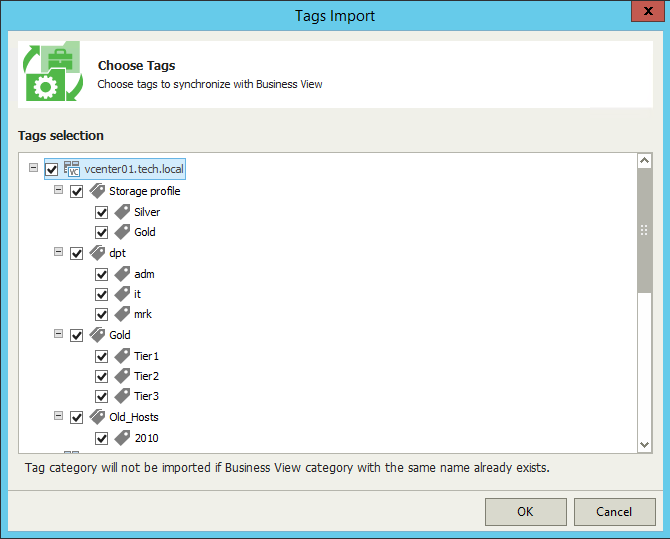 Importing Categorization Model from vCenter Server and System Center Virtual Machine Manager