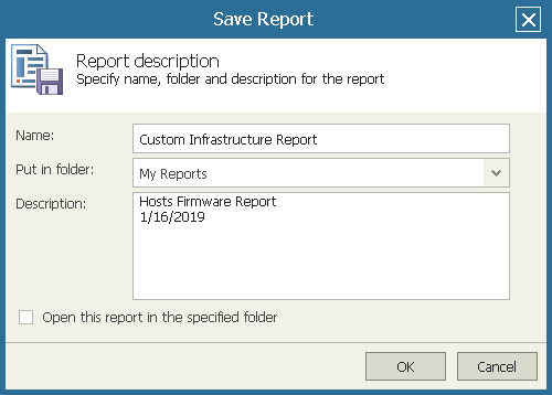 Generating Custom Infrastructure Report