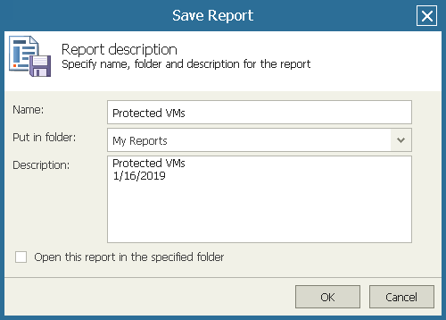 Generating Protected VMs Report