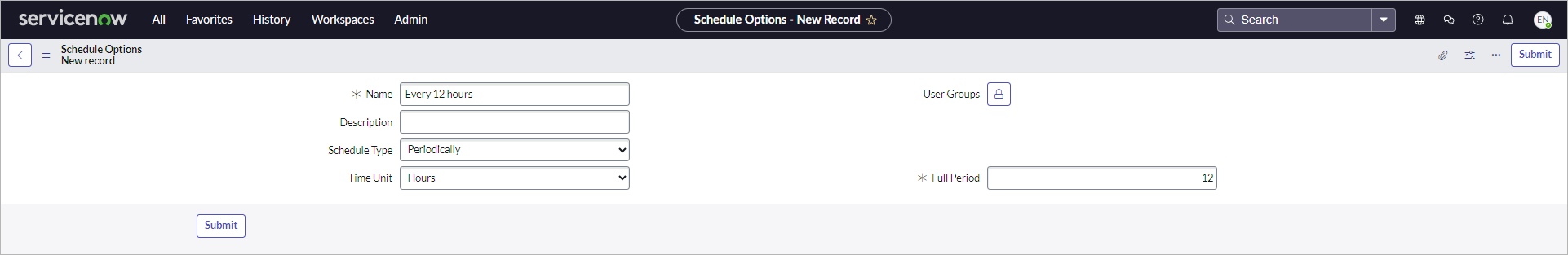 Configuring Schedule Templates
