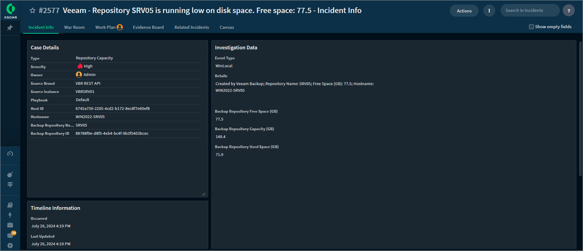 Viewing Incidents