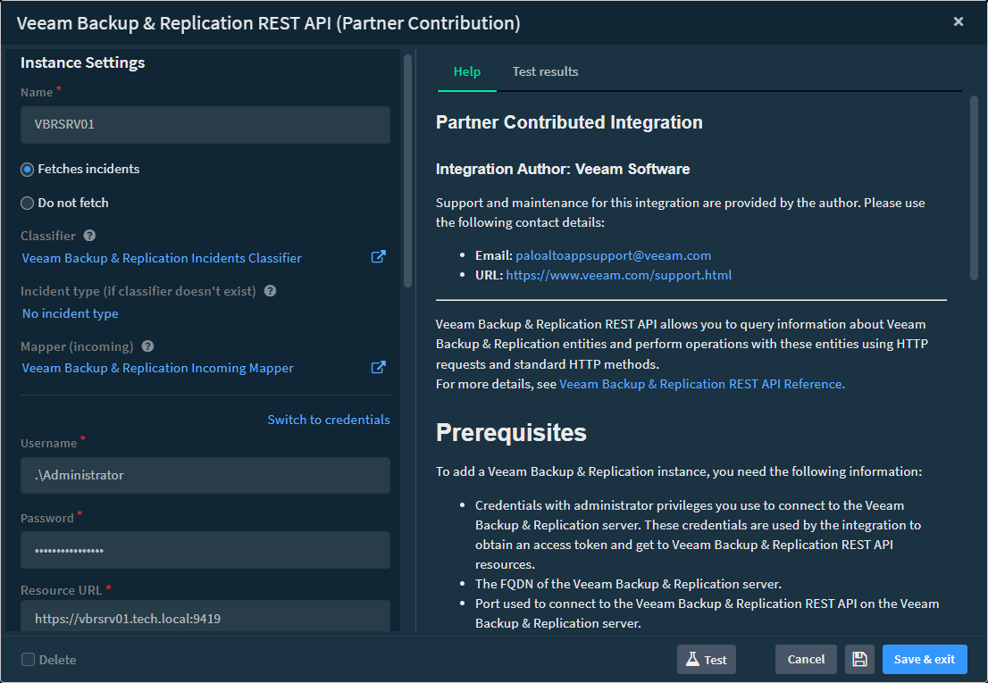 Adding Veeam Backup & Replication Instances