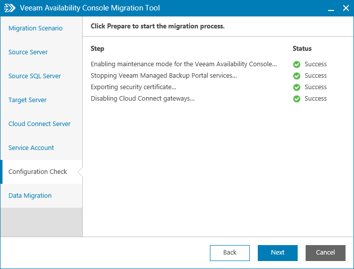 Step 9. Complete Veeam Managed Backup Portal Database Migration