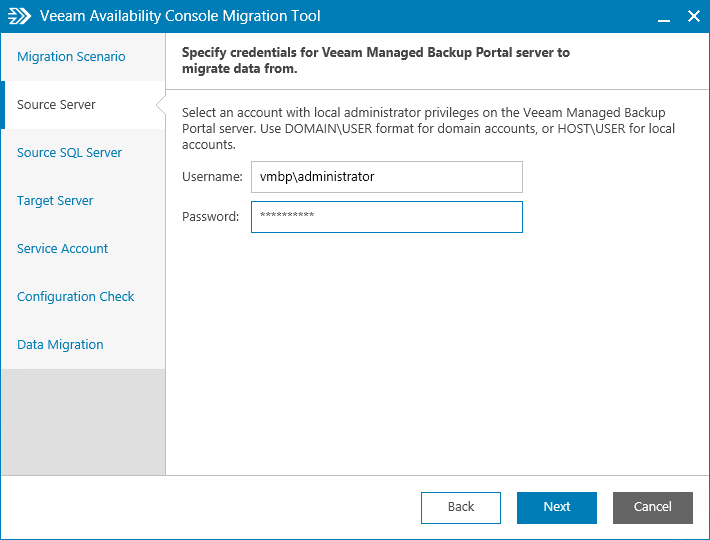 Step 4. Migrate Veeam Managed Backup Portal Data to Veeam Availability Console