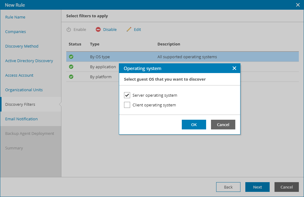 Choose Discovery Filters