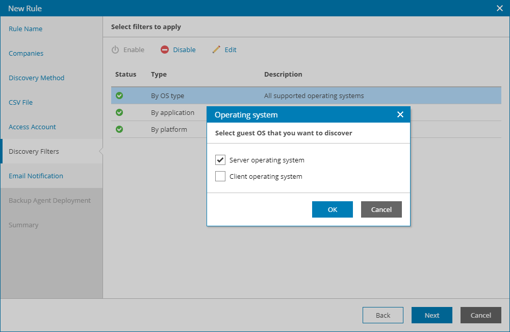 Choose Discovery Filters
