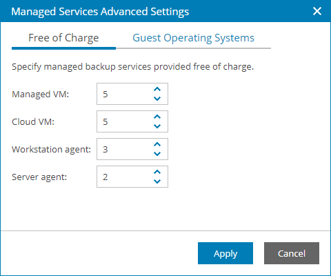 Step 4. Specify Rates for Managed Backup Services