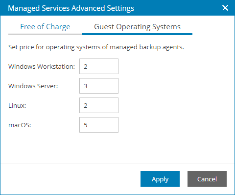 Step 4. Specify Rates for Managed Backup Services