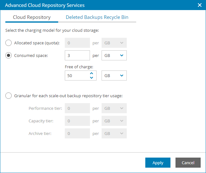 Step 6. Specify Rates for Cloud Backup Services