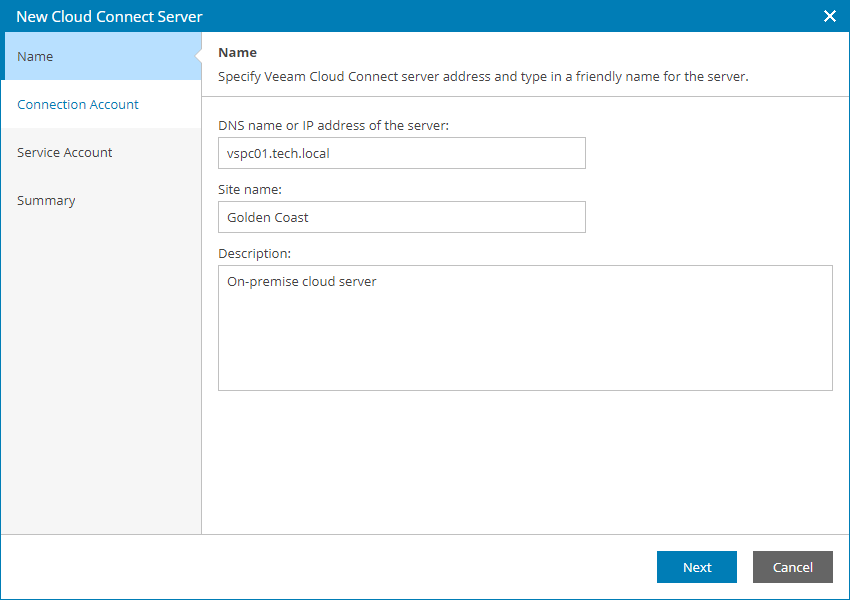 Specify Cloud Server Address