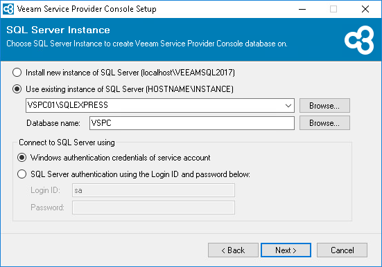 Choose Microsoft SQL Server