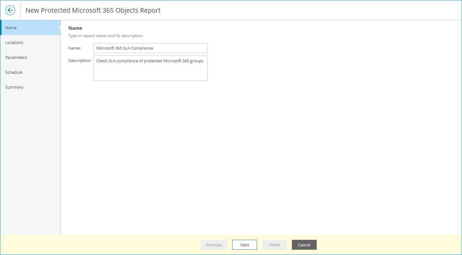 Specify Report Name and Description