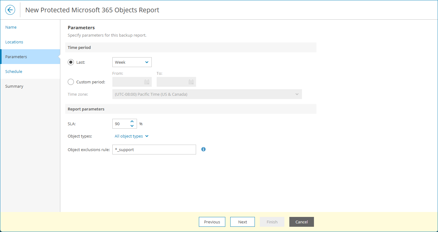 Specify Report Parameters