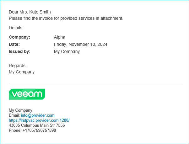 Billing Notification