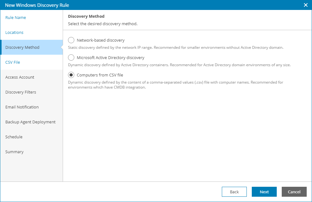 Choose Discovery Method