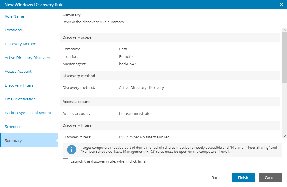 Review Discovery Settings