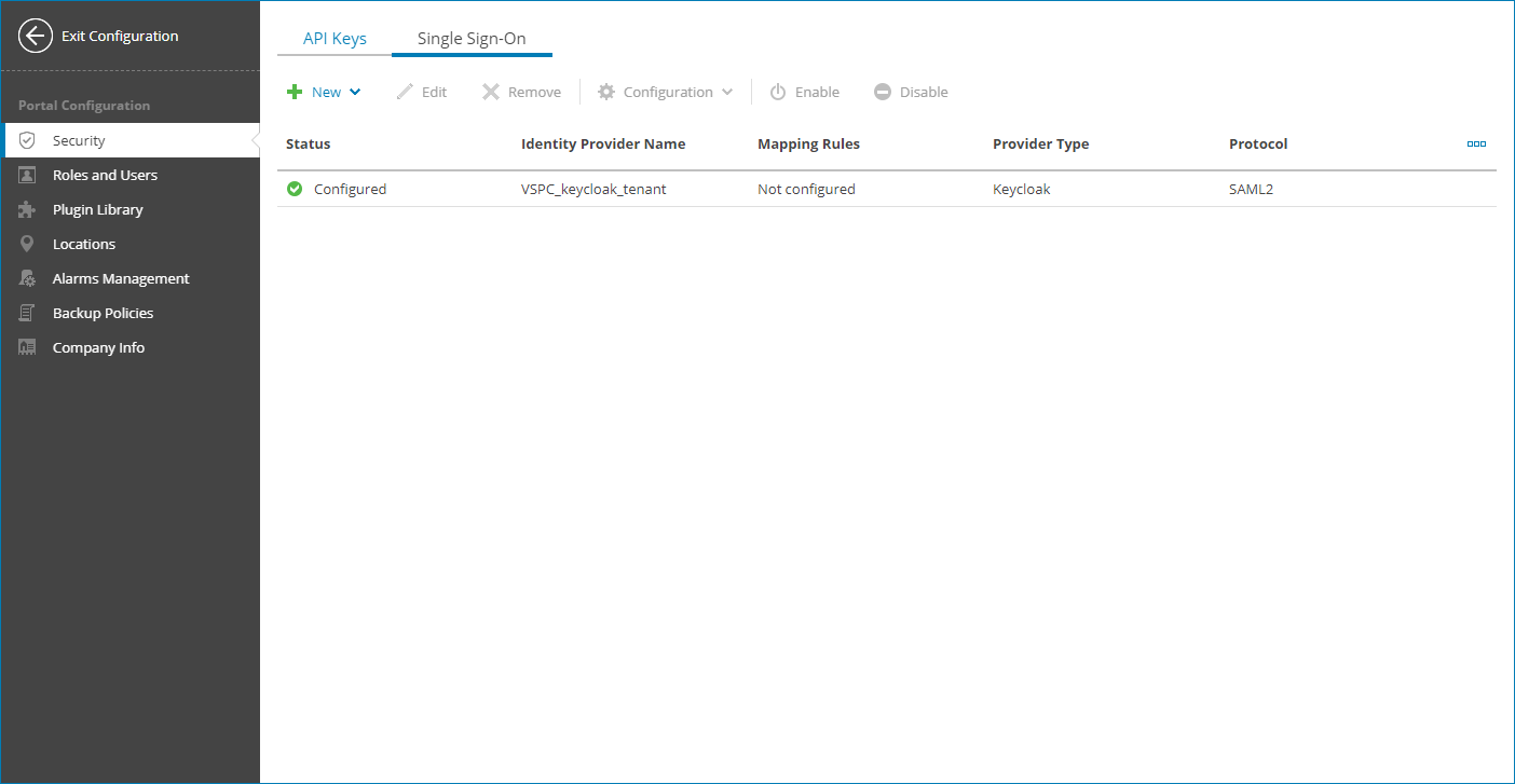 Viewing Identity Provider Details