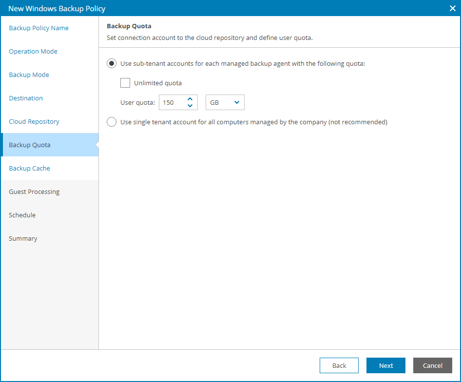 Specify Cloud Repository Quota