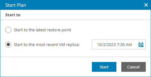 Starting Failover Plans