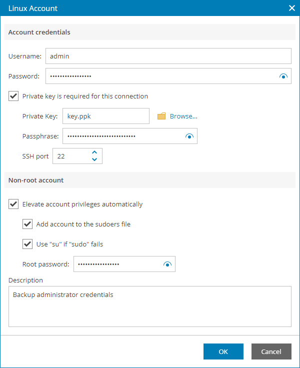 Specify Linux Credentials