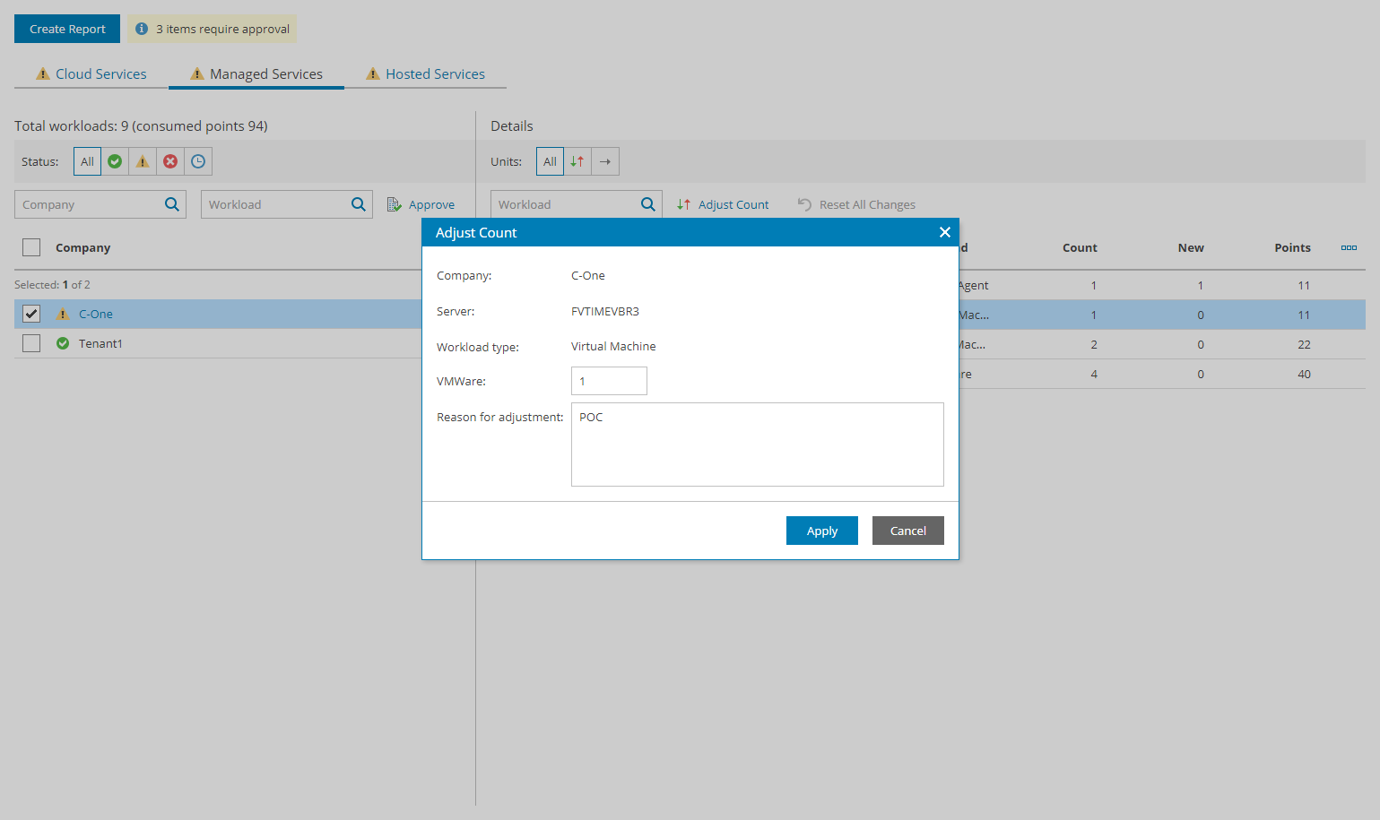 Adjust License Usage Report