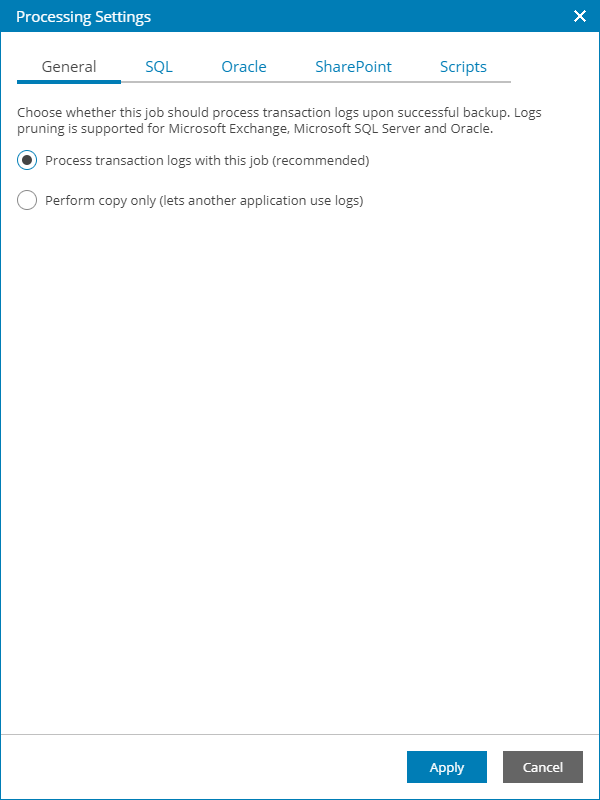 Specify Application-Aware Processing Settings