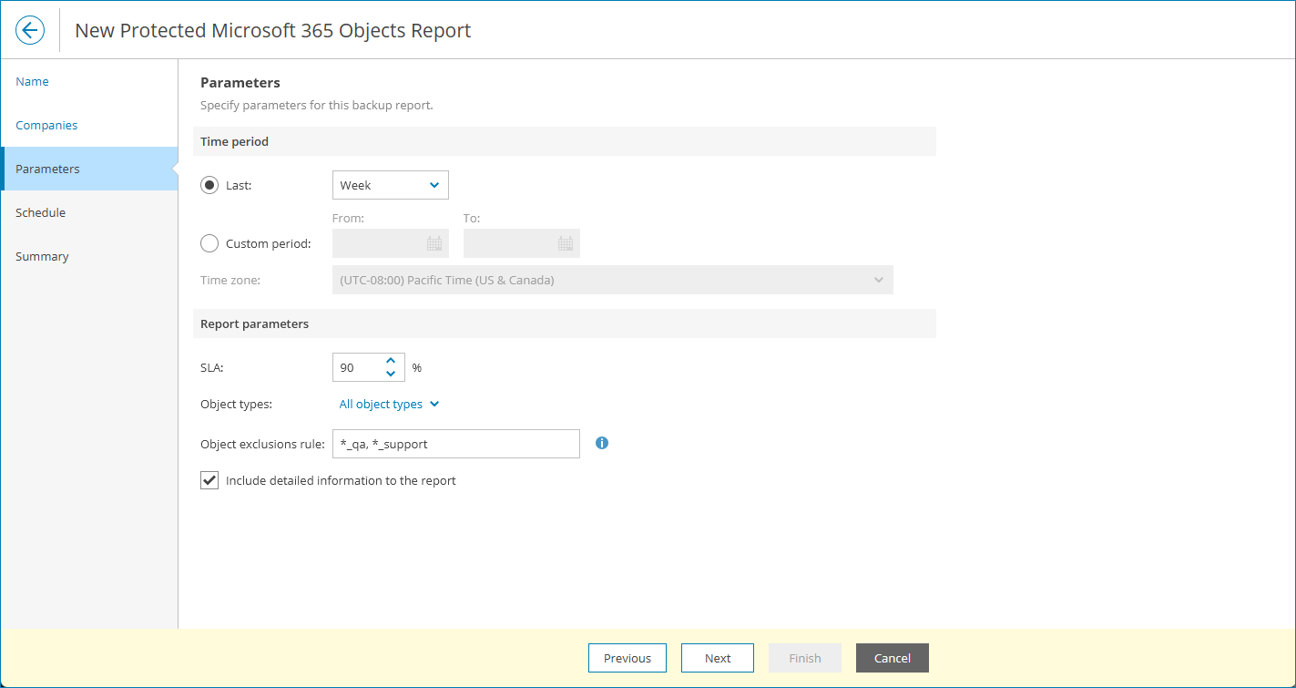 Specify Report Parameters
