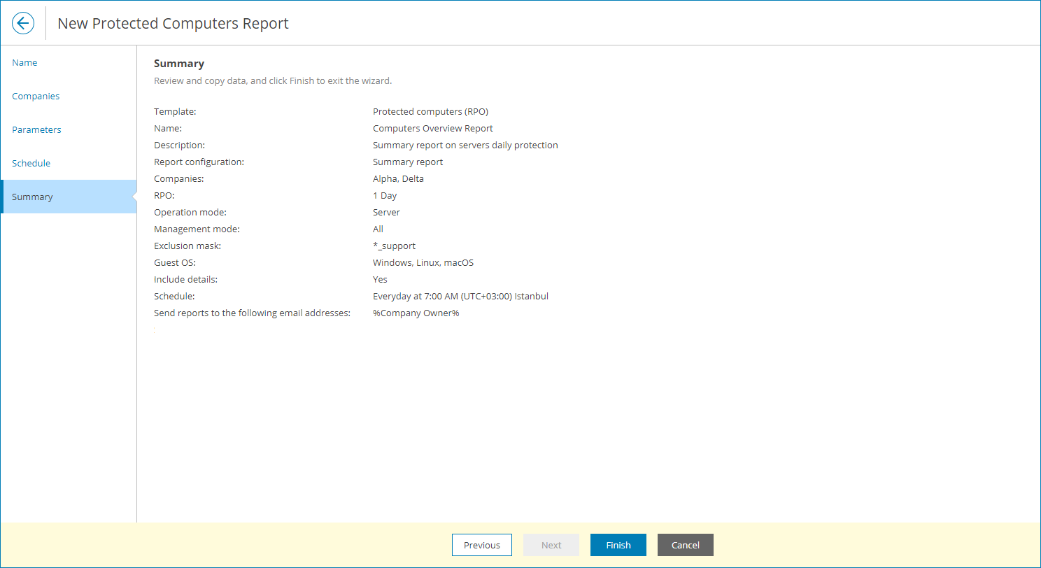 Review Report Configuration